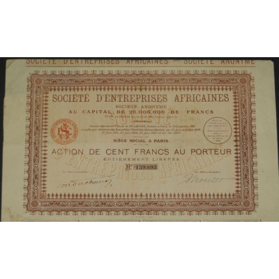 Sté d'Entreprises Africaines (Act 100 F)