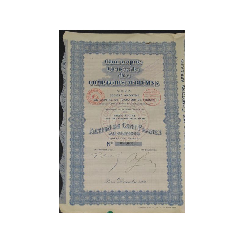 Cie Générale des Comptoirs Africains C.G.C.A.