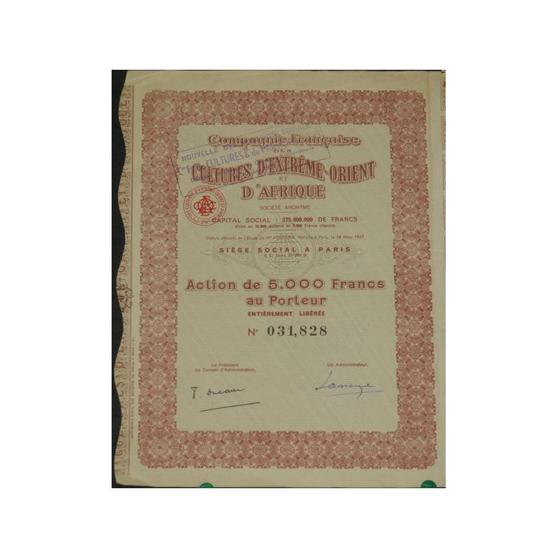 Cie Française des Cultures d'Extrême-Orient et Afrique