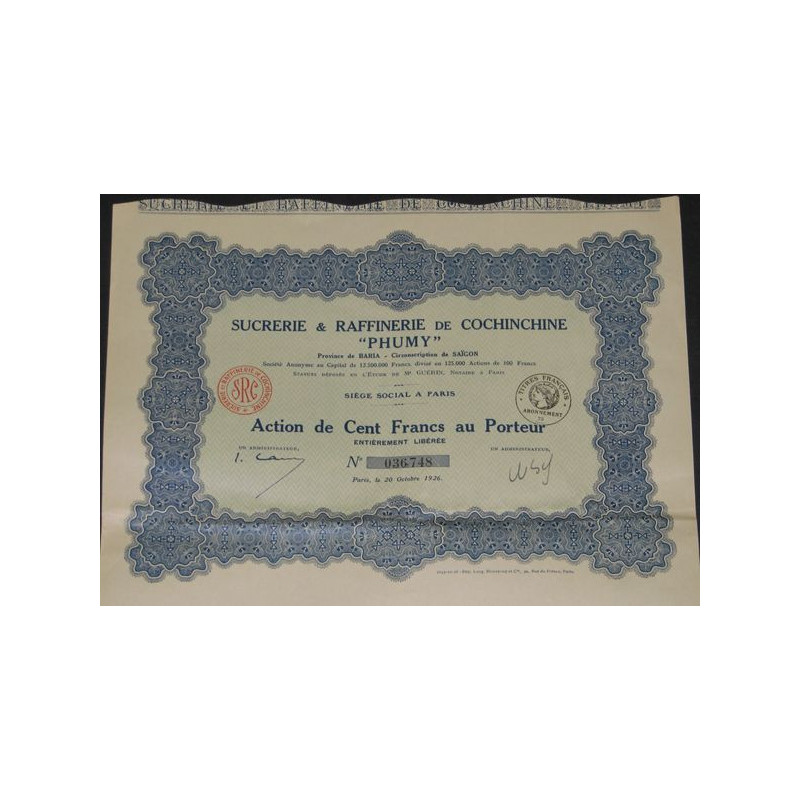 Sucrerie et Raffinerie de Cochinchine "Phumy"