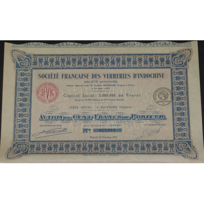 Sté Française des Verreries d'Indochine