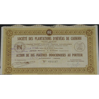 Sté des Plantations d'Hévéas de Caukhoi (Act)