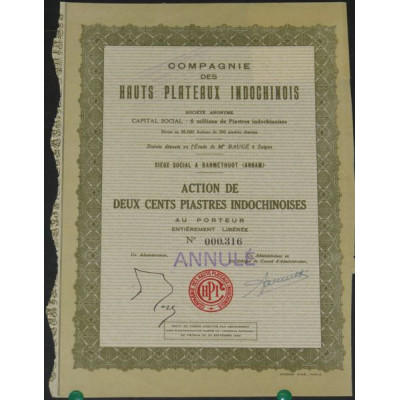 Cie des Hauts Plateaux Indochinois