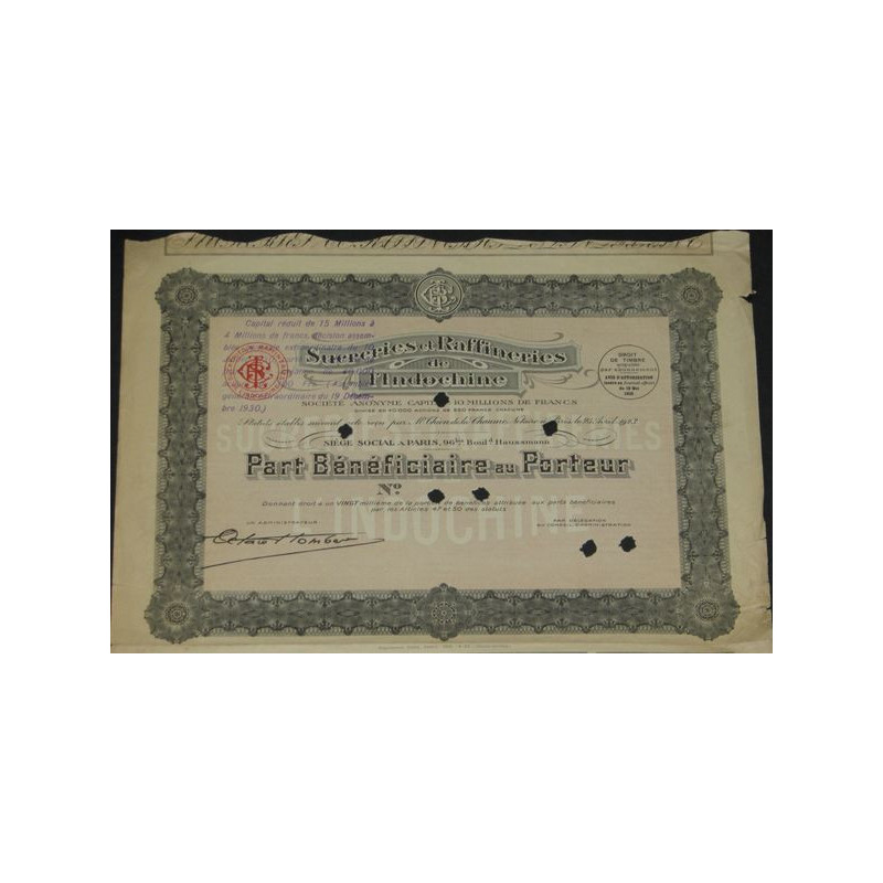 Sucreries et Raffineries de l'Indochine (PB) (blanquette)