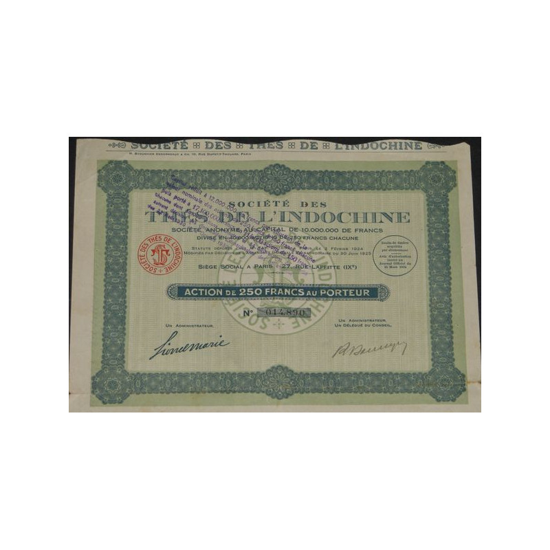 Sté des Thés de l'Indochine (Act)