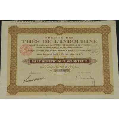 Sté des Thés de l'Indochine (PB)