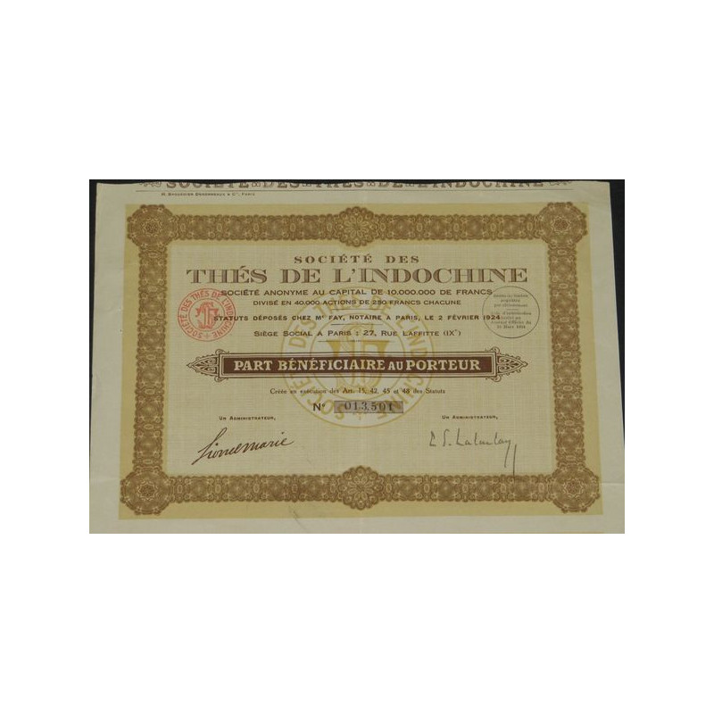 Sté des Thés de l'Indochine (PB)