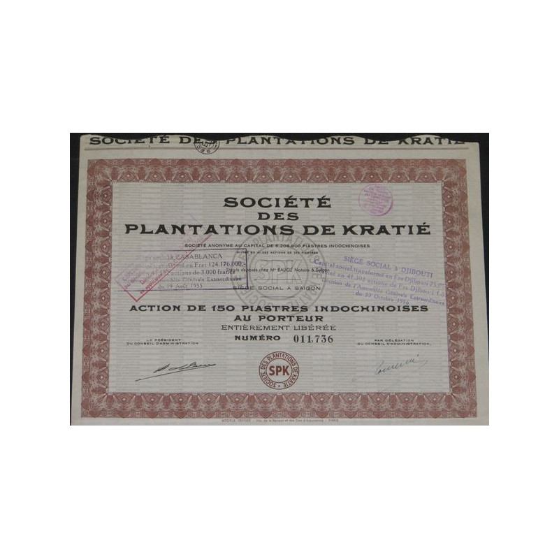 Sté des Plantations de Kratié (Act)