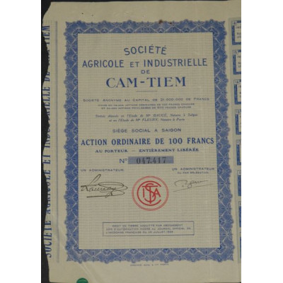 Sté Agricole et Industrielle de Cam-Tiem (Act ordin)
