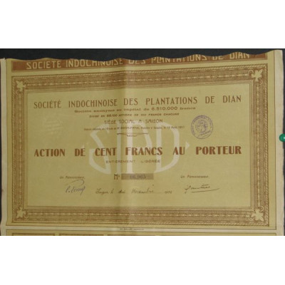 Sté Indochinoise des Plantations de Dian