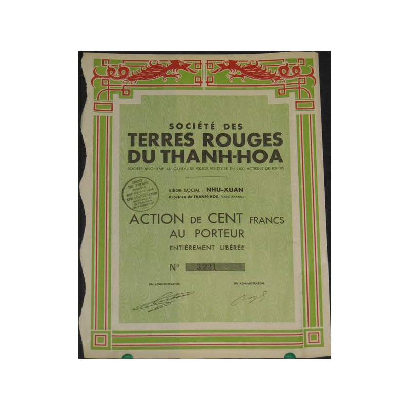 Sté des Terres Rouges du Thanh-Hoa (Act)