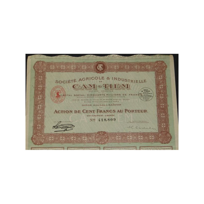 Sté Agricole et Industrielle de Cam-Tiem (Act)