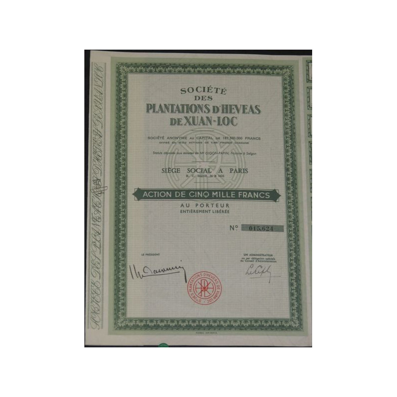 Sté des Plantations d'Hévéas de Xuan-Loc