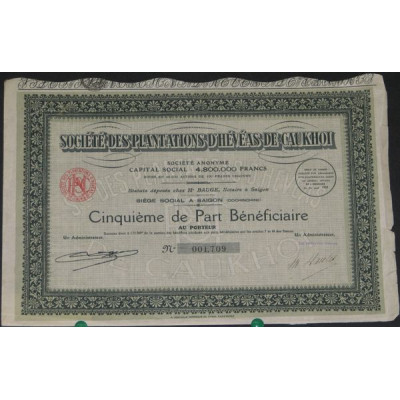 Sté des Plantations d'Hévéas de Caukhoi (5ème de PB)