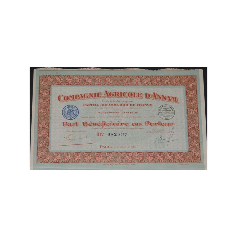 Cie Agricole d'Annam (PB)