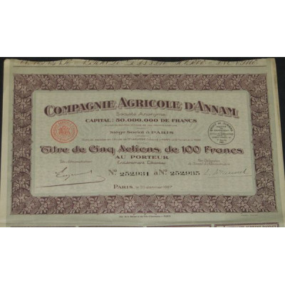 Cie Agricole d'Annam (5 Act)