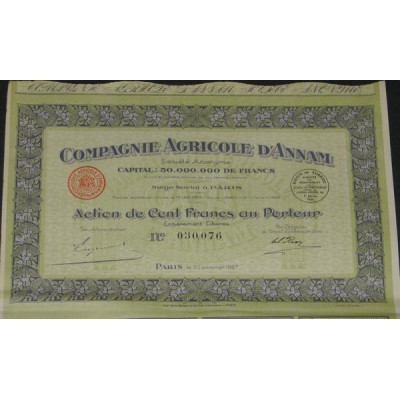 Cie Agricole d'Annam (Act 100 F)