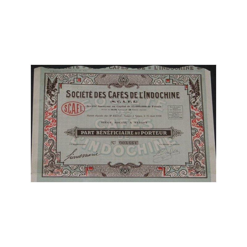 Sté des Cafés de l'Indochine (S.C.A.F.I.) (PB)