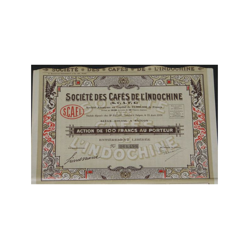 Sté des Cafés de l'Indochine (S.C.A.F.I.) (Act)