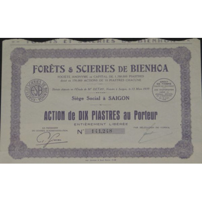 Forêts & Scieries de Bienhoa (Act 10 Piastres)