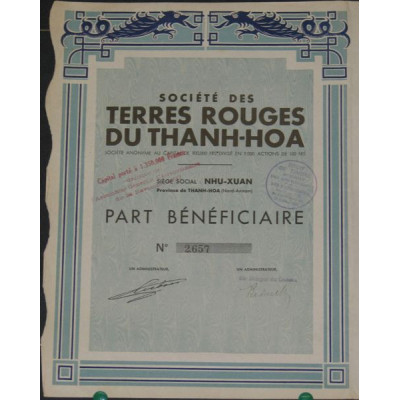 Sté des Terres Rouges du Thanh-Hoa (PB)