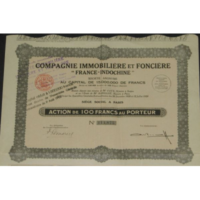 Cie Immobilière et Financière "France-Indochine"