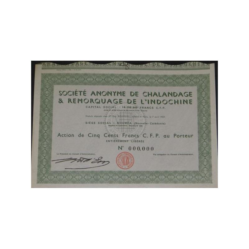 S.A. de Chalandage & Remorquage de l'Indochine (Act 500 F C.F.P.)