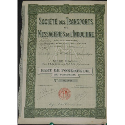Sté des Transports et Messageries de l'Indochine (PF)