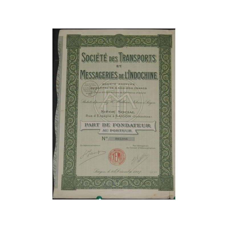Sté des Transports et Messageries de l'Indochine (PF)