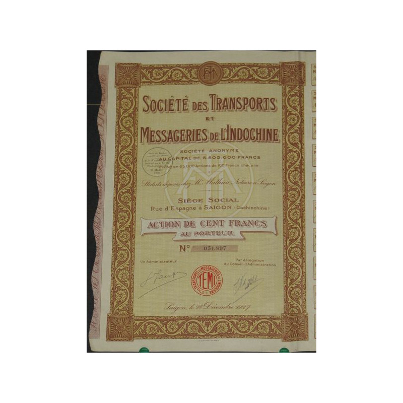 Sté des Transports et Messageries de l'Indochine (Ac)