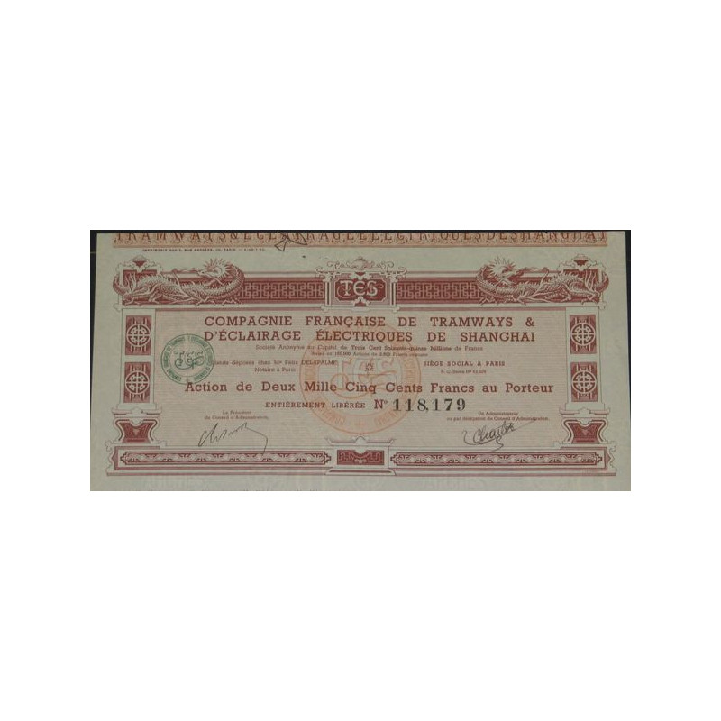 Cie Française de Tramways & d'Eclairage Electriques de Shanghai (Ac)