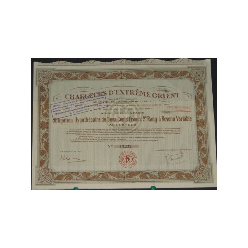 Chargeurs d'Extrême-Orient (Obl Hypot 200 F)