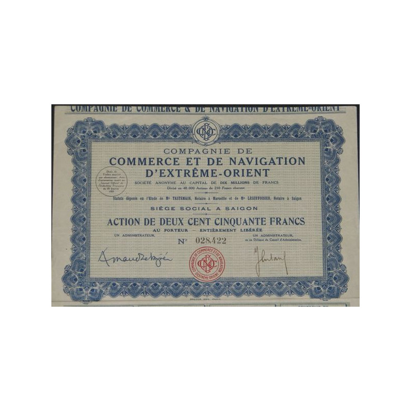 Cie de Commerce et de Navigation d'Extrême-Orient (Act 250 F modèle 1)