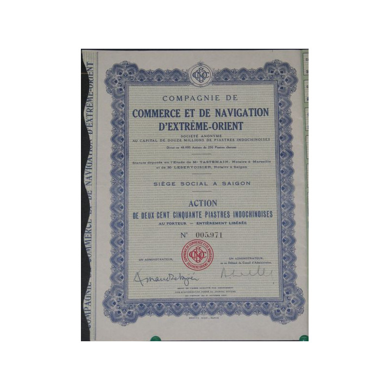 Cie de Commerce et de Navigation d'Extrême-Orient (Act 250 Piastres)