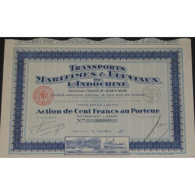 Transports Maritimes & Fluviaux de l'Indochine (Act 100 F)
