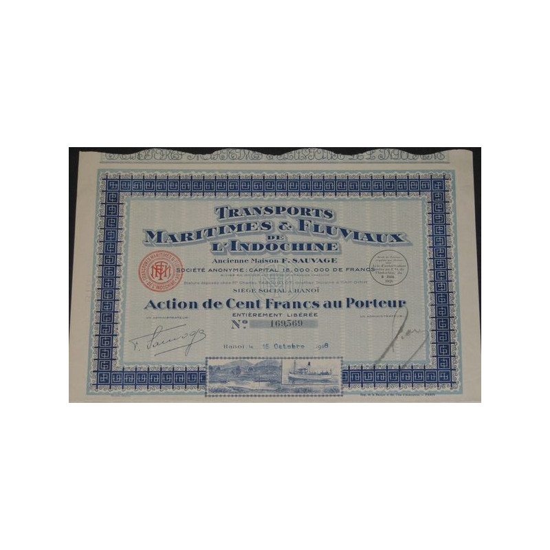 Transports Maritimes & Fluviaux de l'Indochine (Act 100 F)