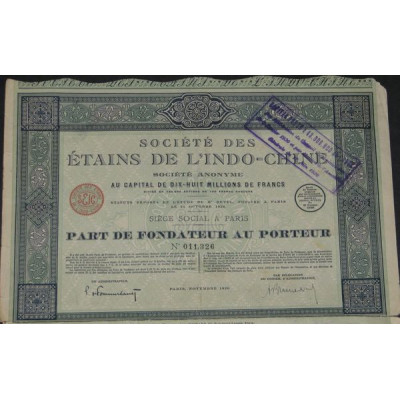 Sté des Etains de l'Indo-Chine (PF)