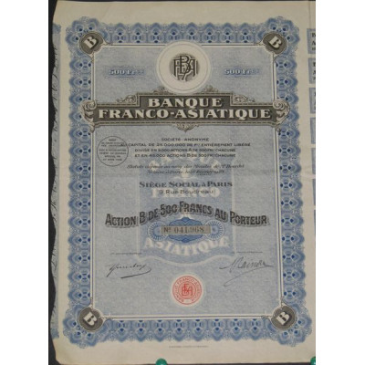 Banque Franco-Asiatique (Ac B)