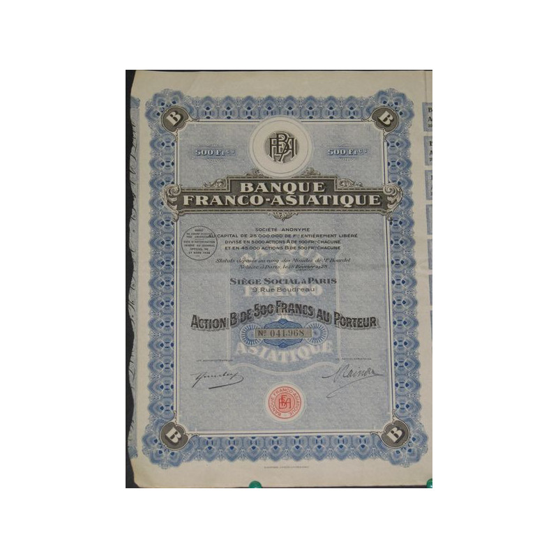 Banque Franco-Asiatique (Ac B)