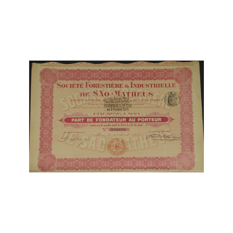 Sté Forestière & Industrielle de São-Matheus