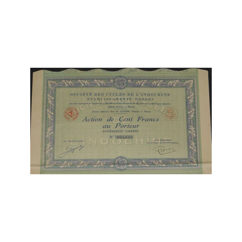 Sté des Cycles de l'indochine Ets Berset