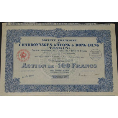 Sté Française des Charbonnages d'Along et Dong-Dang (Tonkin) (Act 100 F)