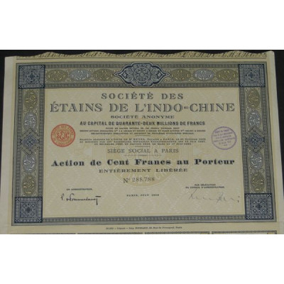 Sté des Etains de l'Indo-Chine (Ac)