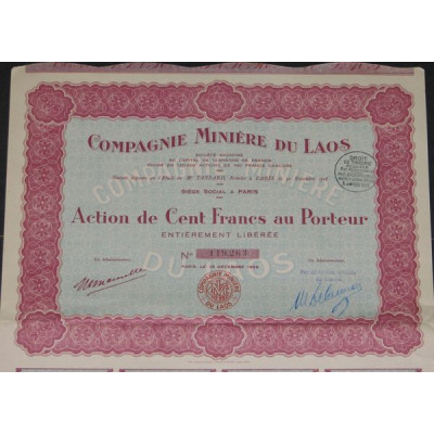 Cie Minière du Laos (modele 1)