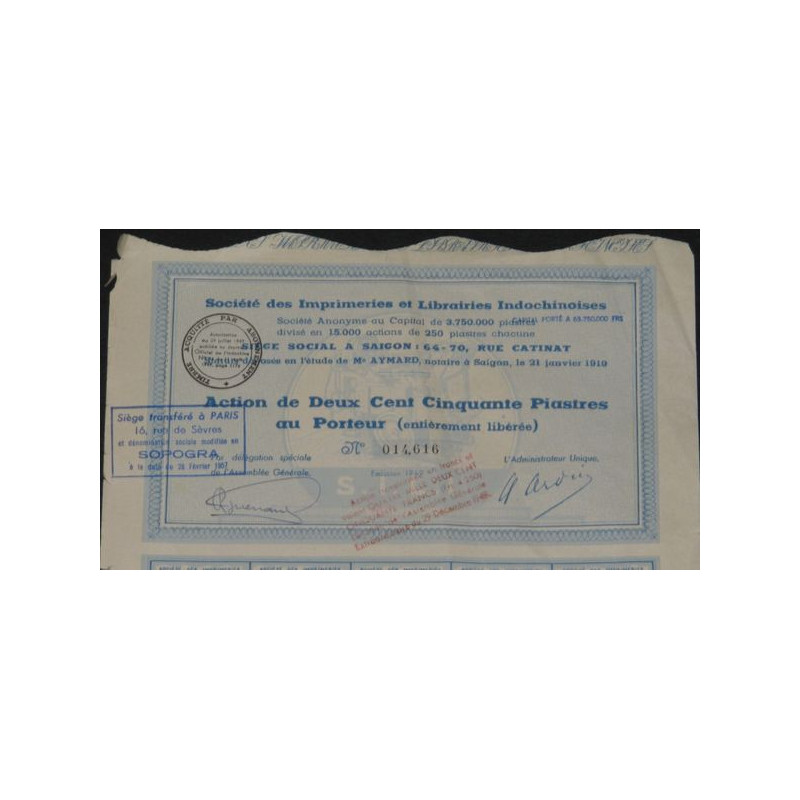 Sté des Imprimeries et Librairies Indochinoises