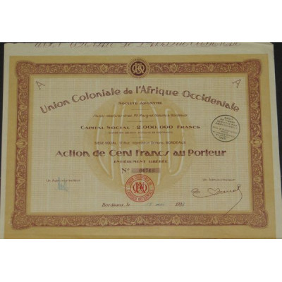 Union Coloniale de l'Afrique Occidentale (Act 100 F)(A)