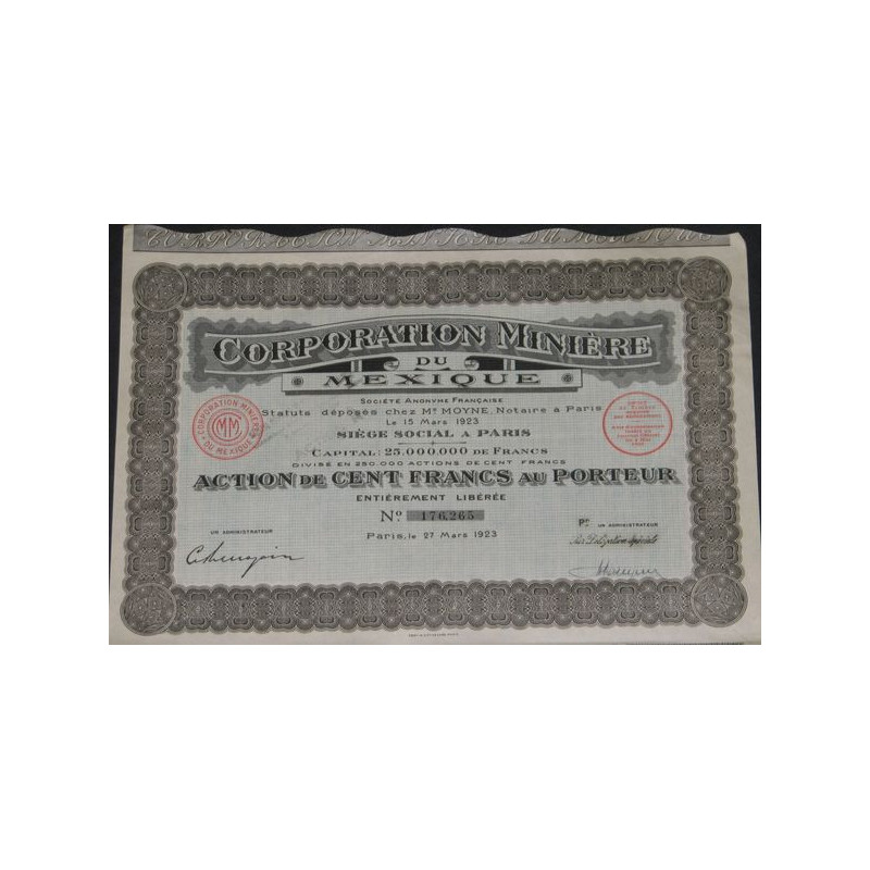 Corporation Minière du Mexique (Act modèle 1)