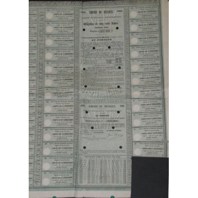 Empire du Mexique - Dette Publique Extérieure 1865
