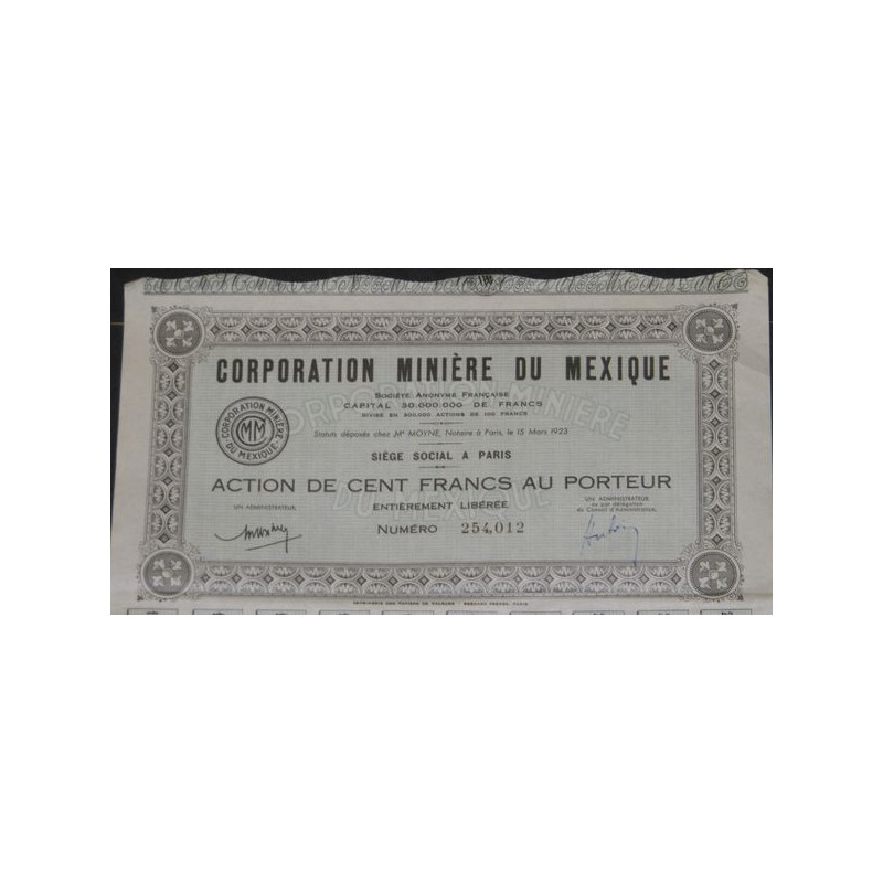 Corporation Minière du Mexique (Act modèle 2)