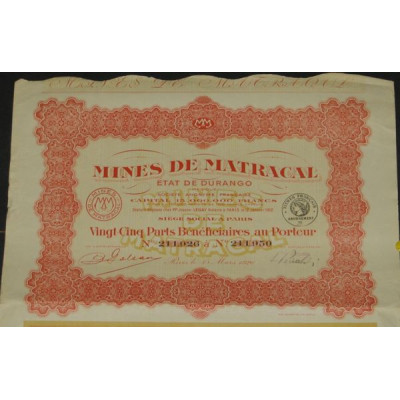 Mines de Matracal - Etat de Durango (25 PB)